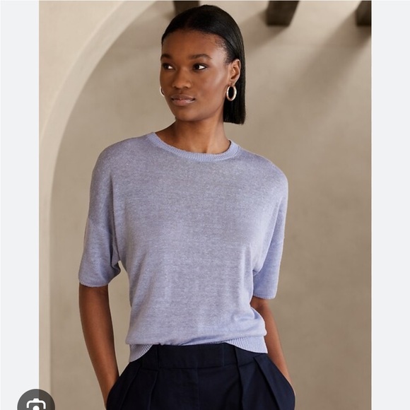 Banana Republic Tops - Banana Republic Fern Linen Blend Short Sleeve Sweater